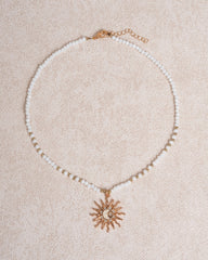 White Sun Pendant Necklace