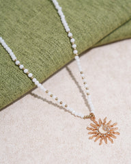 White Sun Pendant Necklace