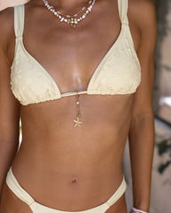 White Drawstring Triangle Bikini Set