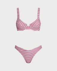 Red Plaid Underwire Bikini Set