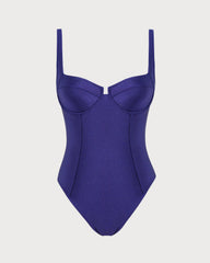 Navy Underwire One Piece Swimwear