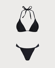 Black Polka Dot Reversible Bikini Set