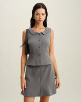 Collared Button Tank Top