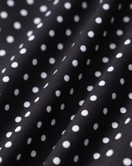 Black Polka Dot Lace Trim Blouse