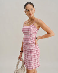 Pink Plaid Cami Top