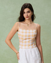 Yellow Plaid Cami Top