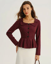 Red Square Neck Viscose Blouse