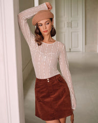 Apricot Textured See Through Tee