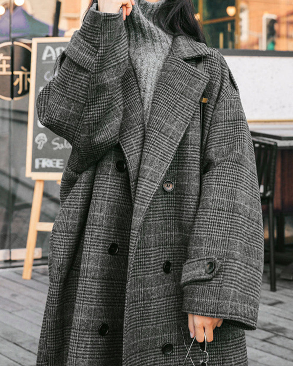 Plaid Trench Coat