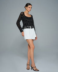 Black Square Neck Blouse