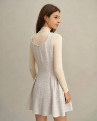 Apricot Textured Sleeveless Mini Dress