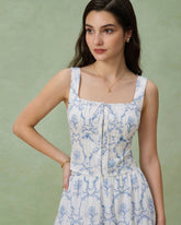 White Floral Ruched Tank Top