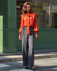 Natural Waisted Casual Straight Pants