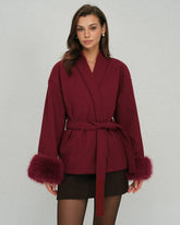 Wine Red Drawstring Jacket