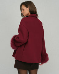 Wine Red Drawstring Jacket