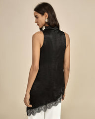Black Lace Turtle Tank Top