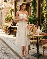 Yellow Sweetheart Neck Floral Slip Midi Dress
