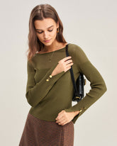 Green See Through Knit Tee