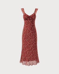 Red Floral Slip Maxi Dress