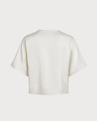Apricot V Neck Button Tee