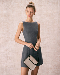 The Boat Neck Sleeveless Mini Dress