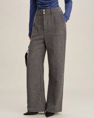 Tweed Straight Pants