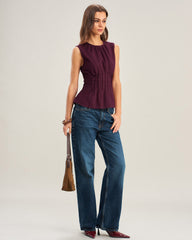 Purple Ruched Tank Top