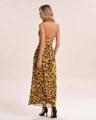 Yellow X Cross Slip Maxi Dress