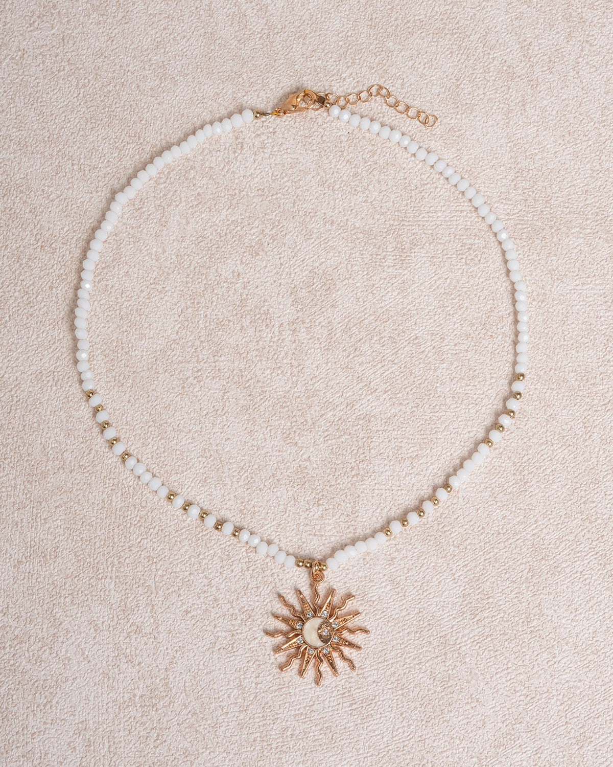 White Sun Pendant Necklace