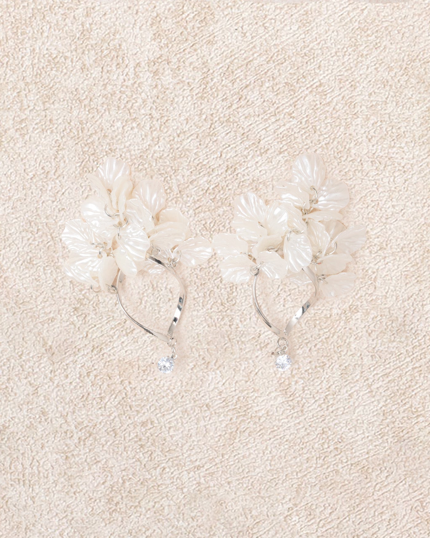 White Alloy Earrings