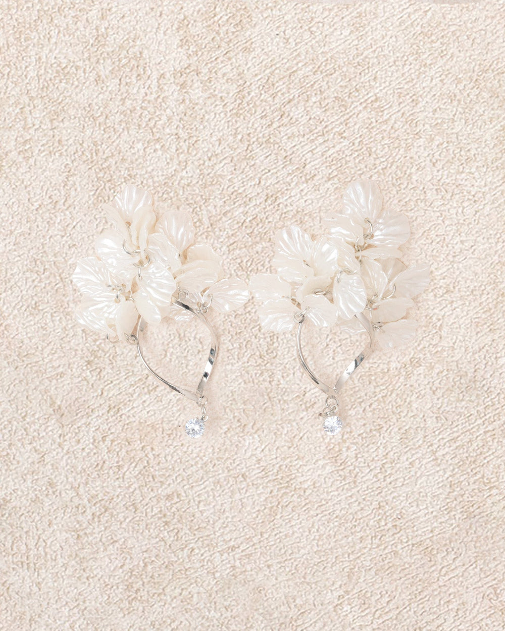 White Alloy Earrings