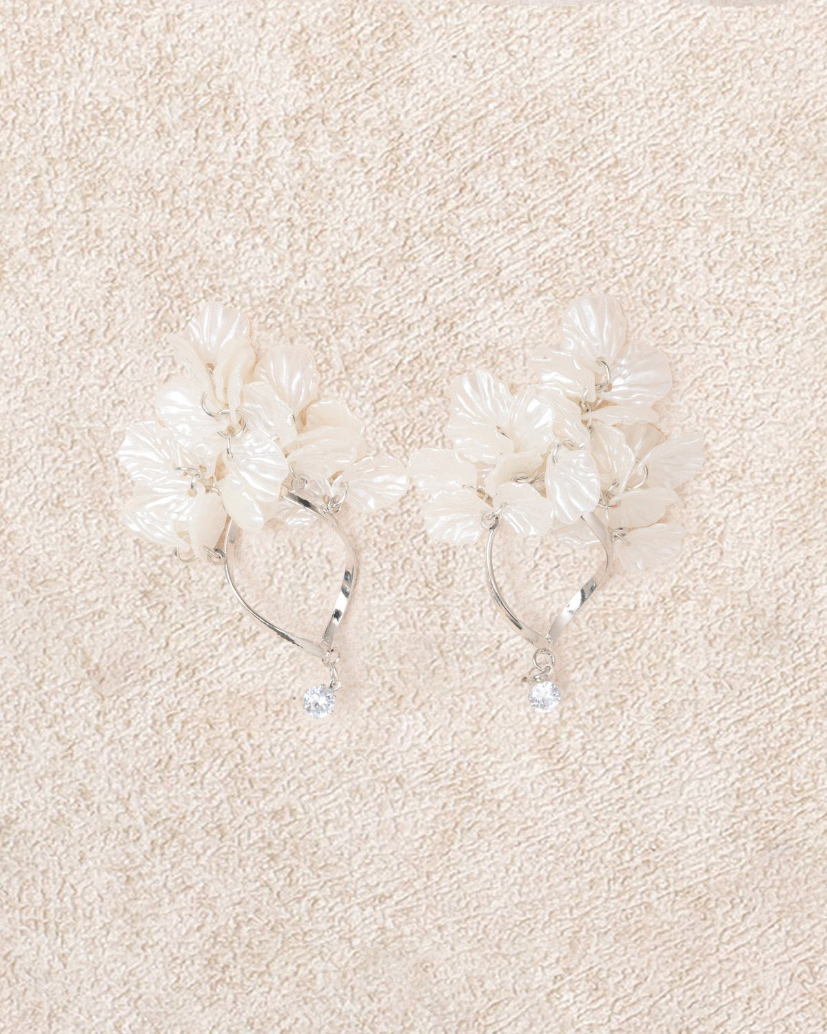 White Alloy Earrings