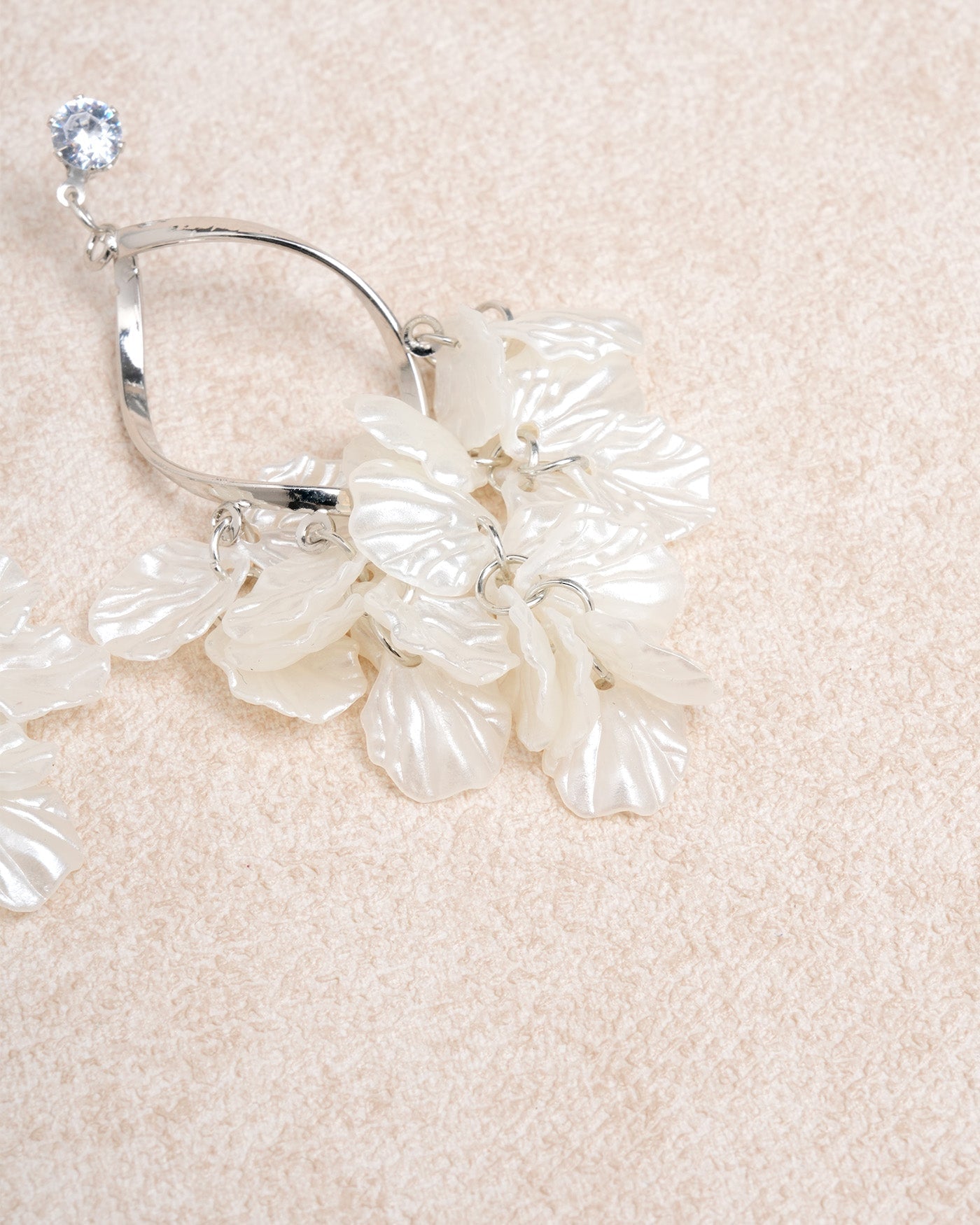 White Alloy Earrings