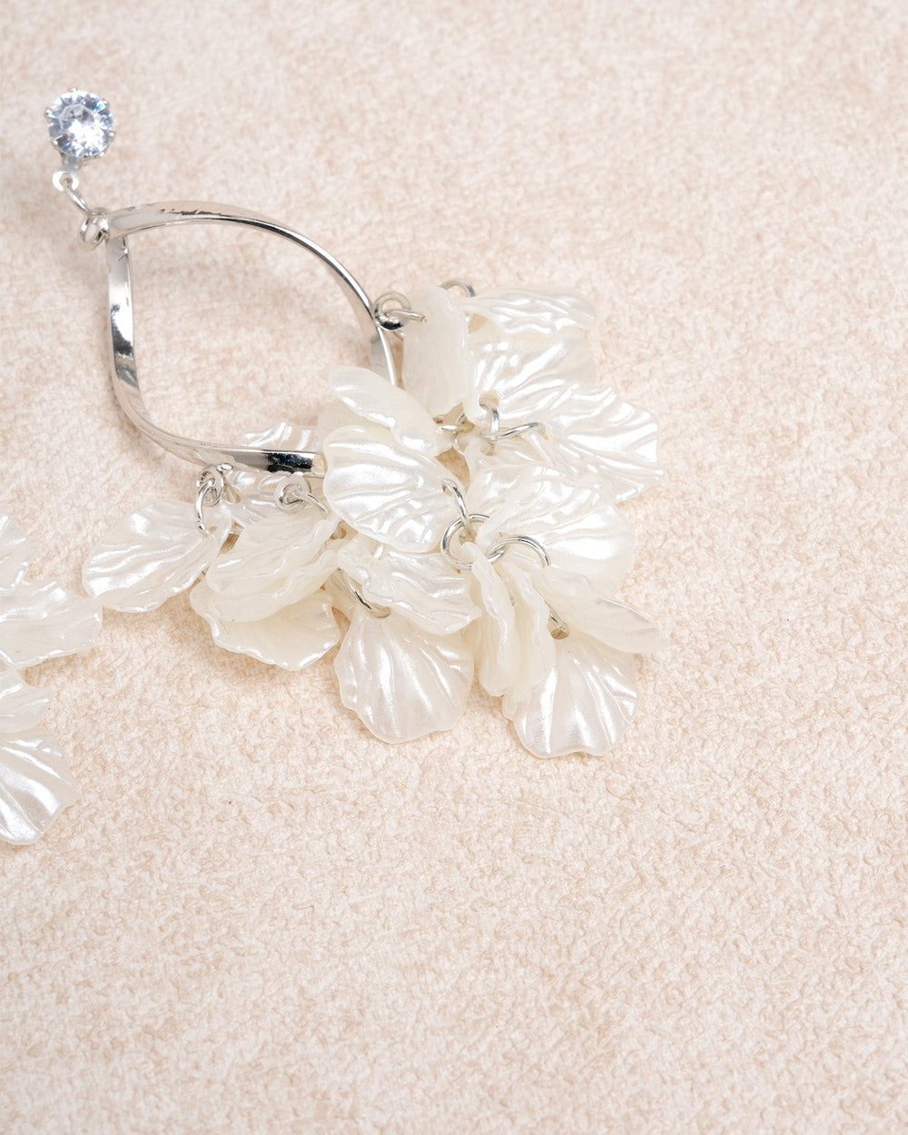 White Alloy Earrings