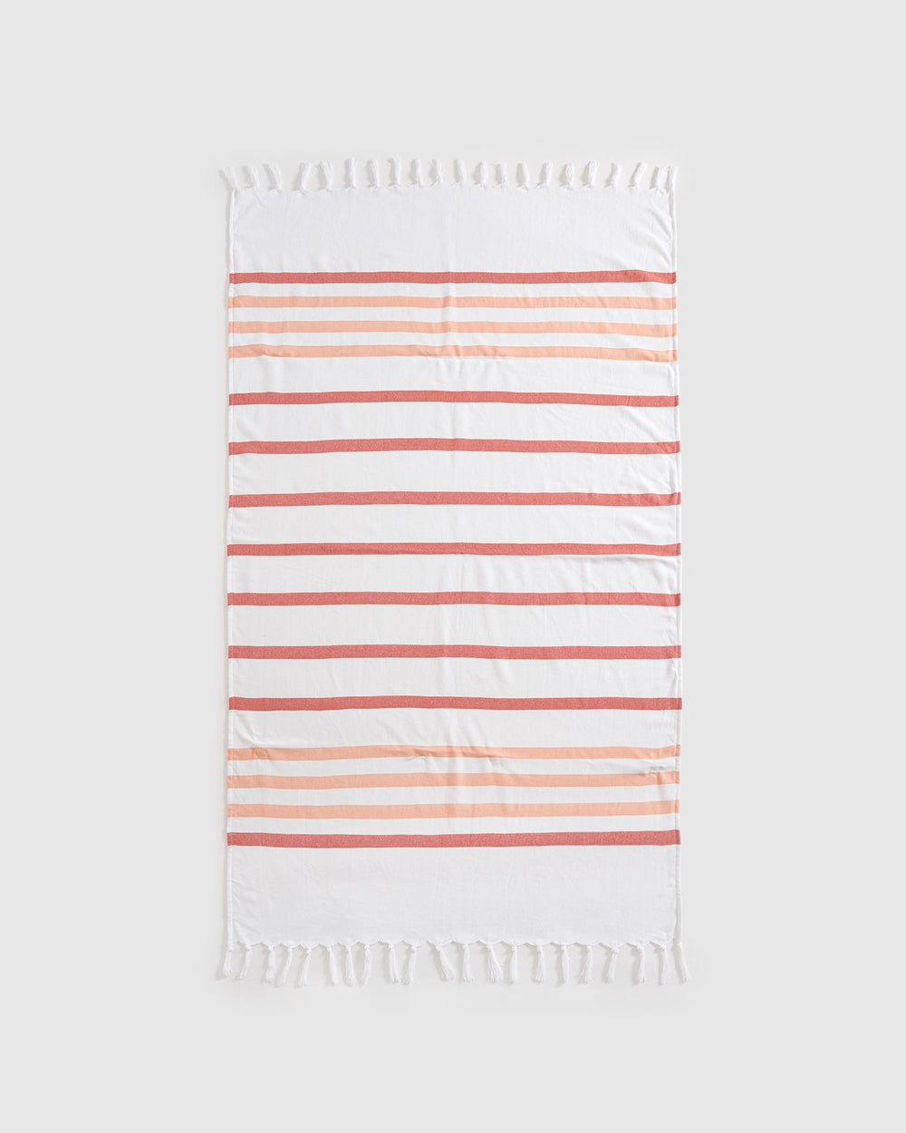 Orange Striped Tassel Beach Towel