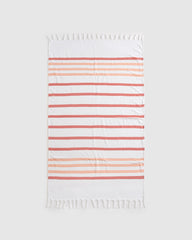 Orange Striped Tassel Beach Towel