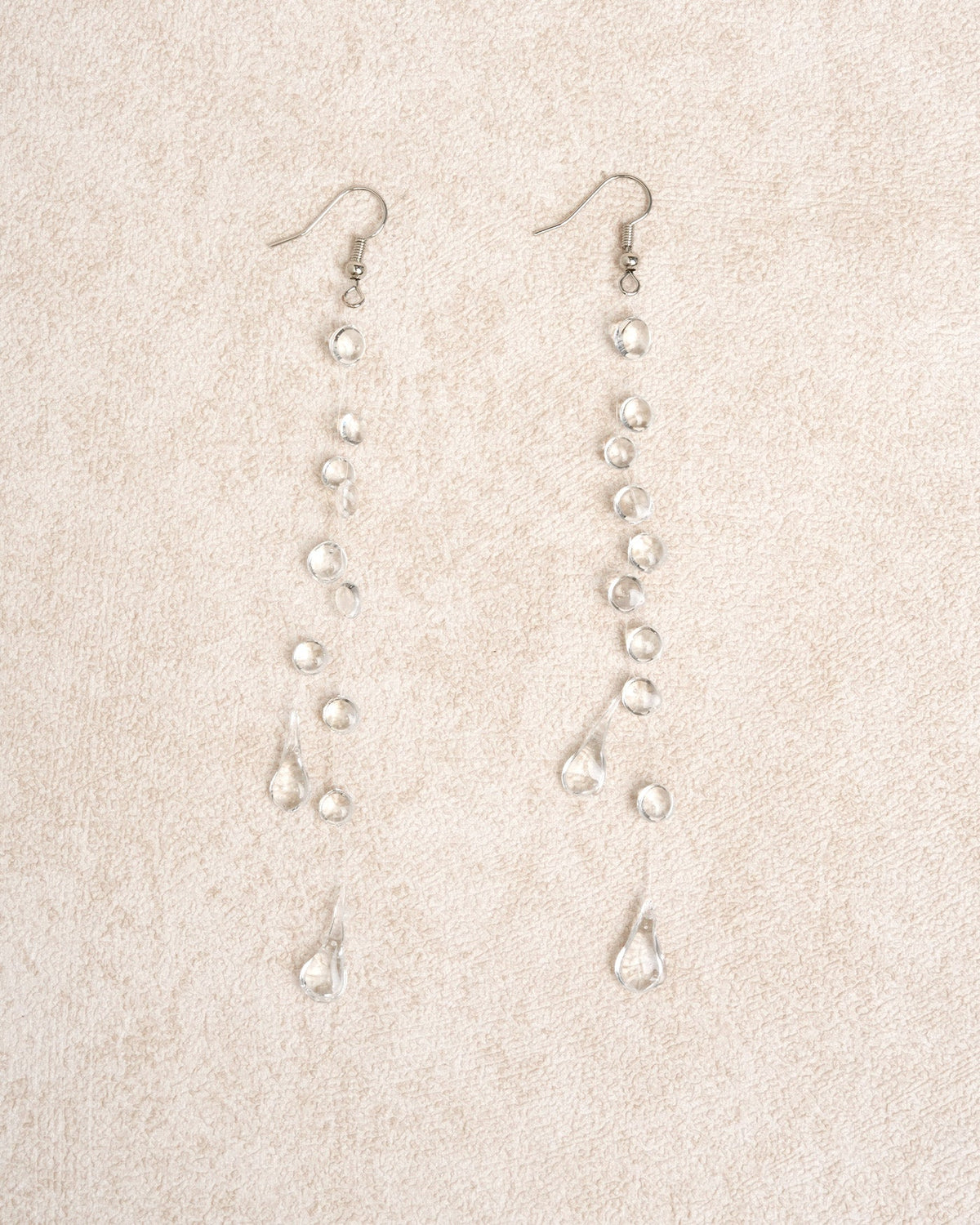 White Silver Earrings