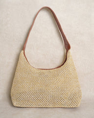 Khaki Straw Weaving Handbag