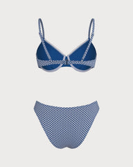 Blue Plaid Underwire Bikini Set