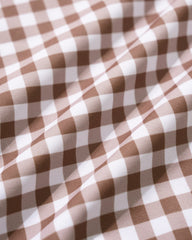 Coffee Plaid One Piece Swimwear