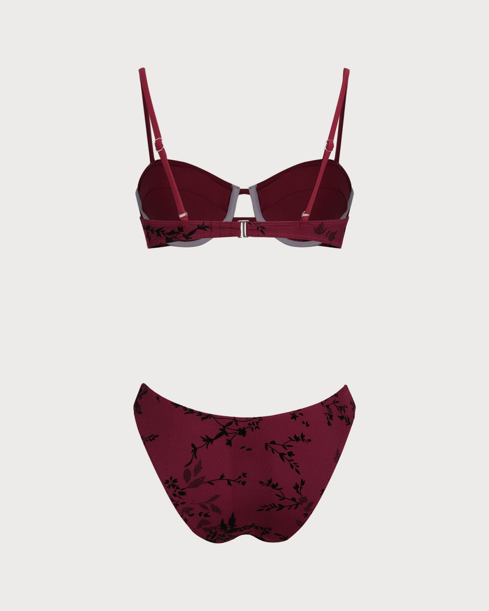 Red Floral Underwire Bikini Set