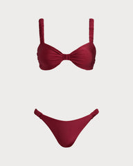 Red Bralette Bikini Sets