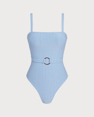 Blue O-Ring Bandeau One Piece Swimwear