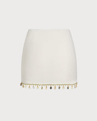 Beige Textured Sequins Cover-up
