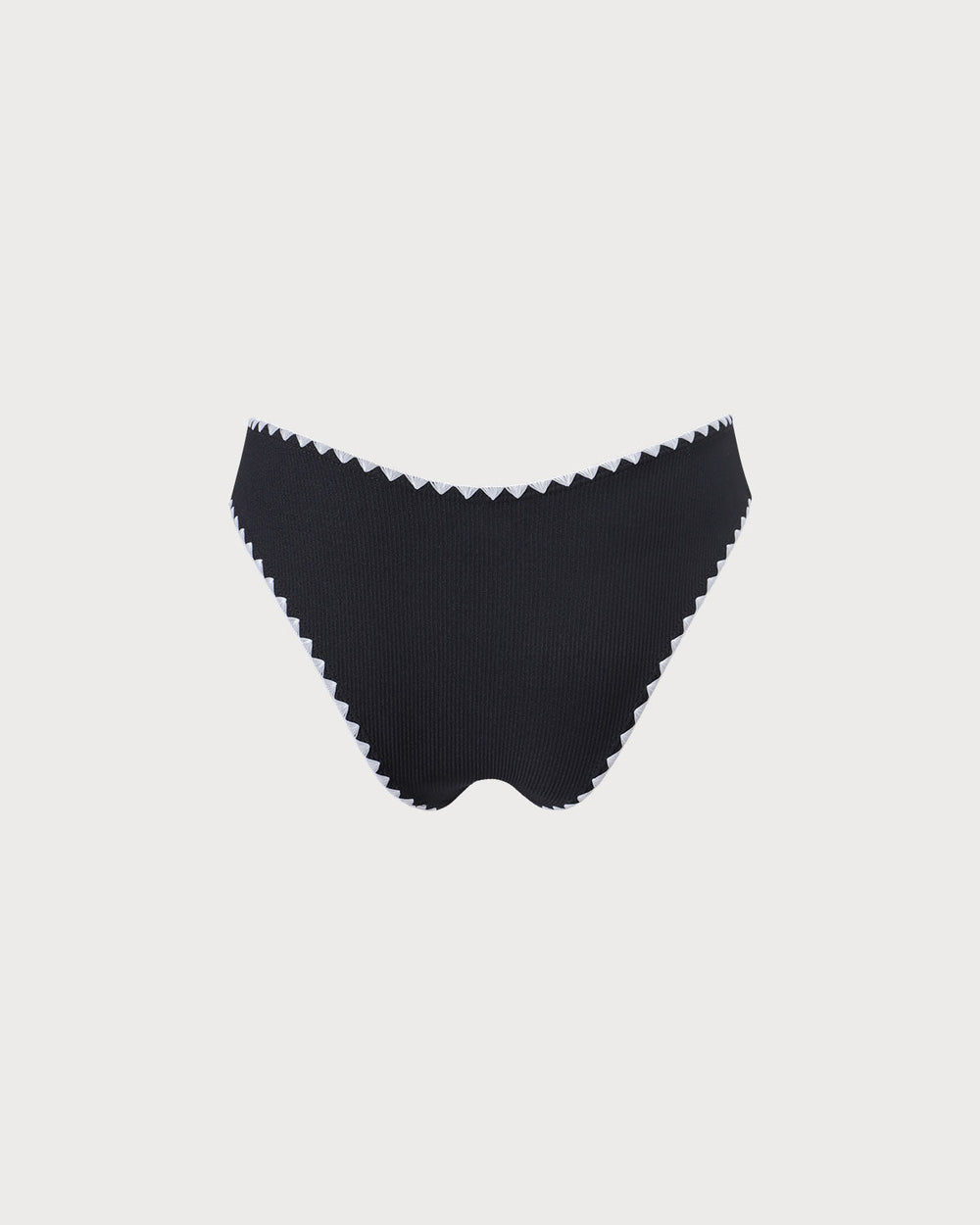 The Black Contrast Ribbed Bikini Bottom