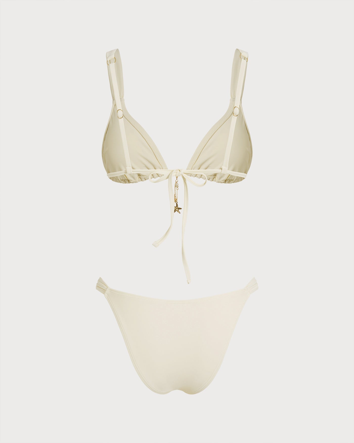 White Drawstring Triangle Bikini Set