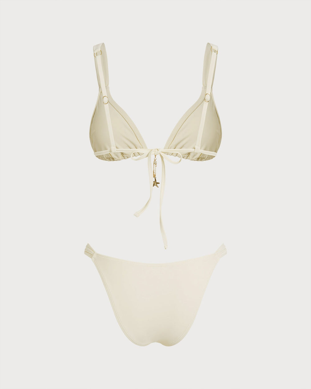White Drawstring Triangle Bikini Set