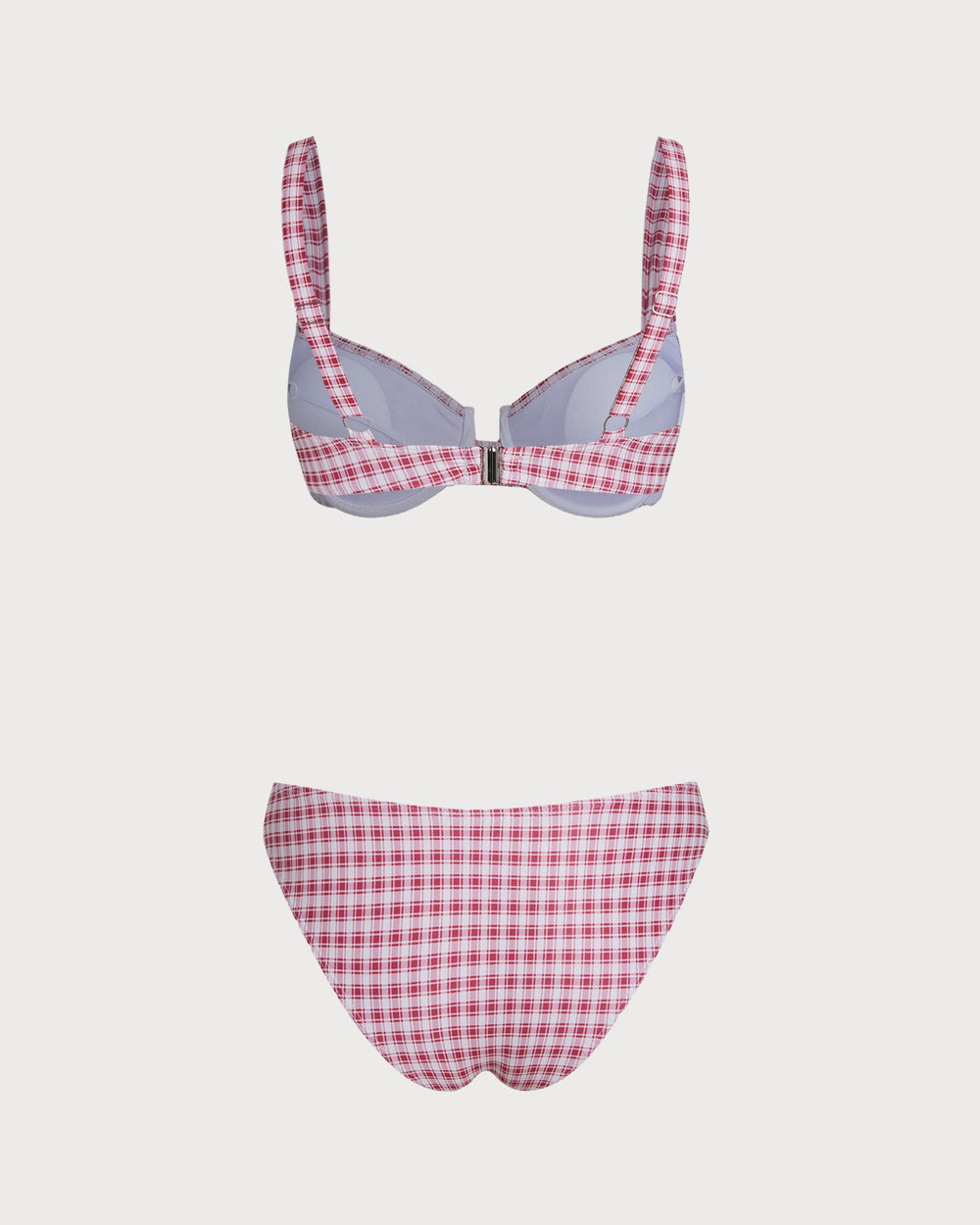 Red Plaid Underwire Bikini Set