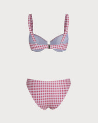 Red Plaid Underwire Bikini Set