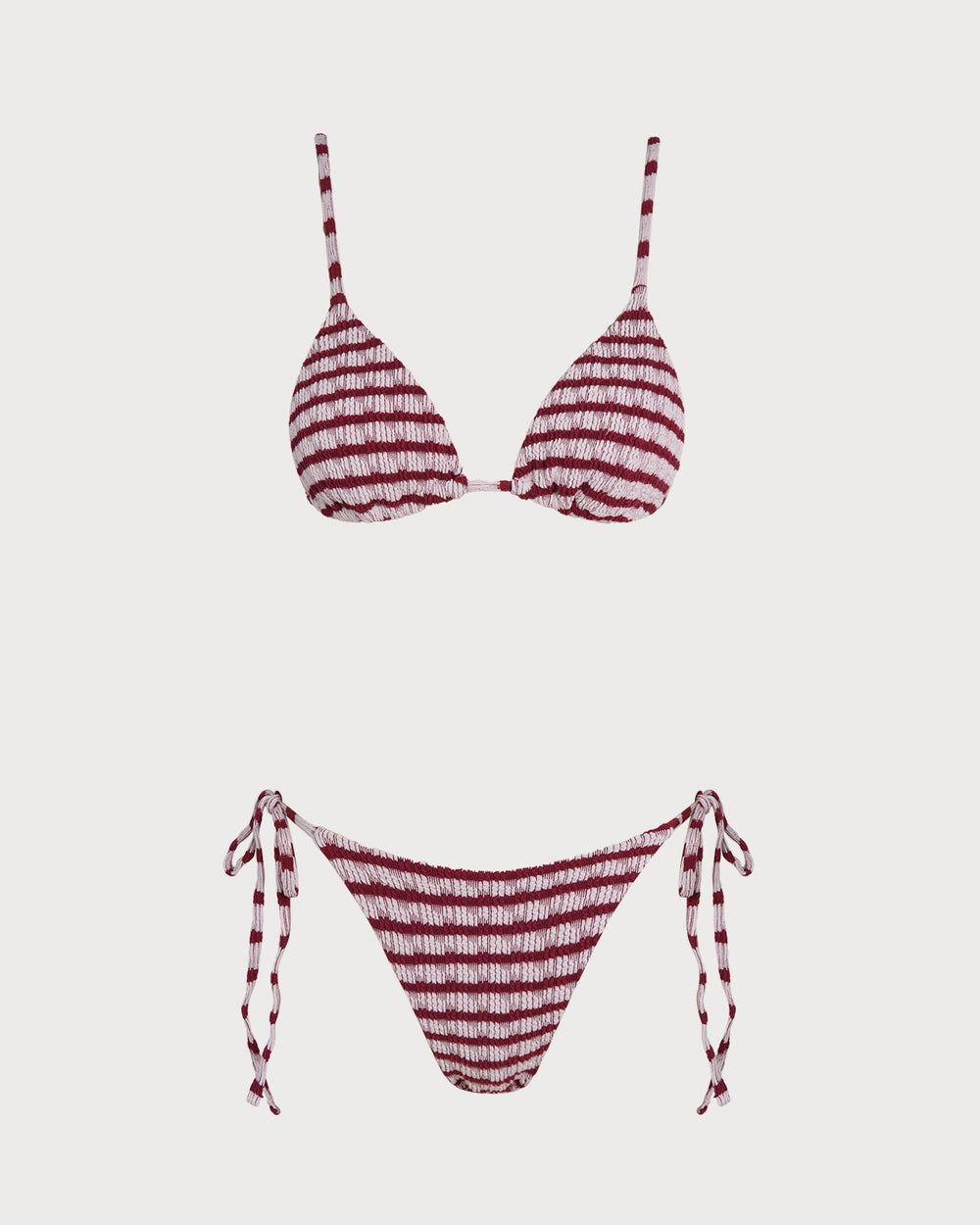 Red Striped Triangle Bikini Set